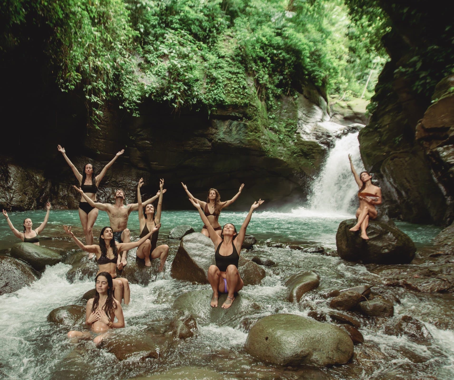 Waterfall swim
