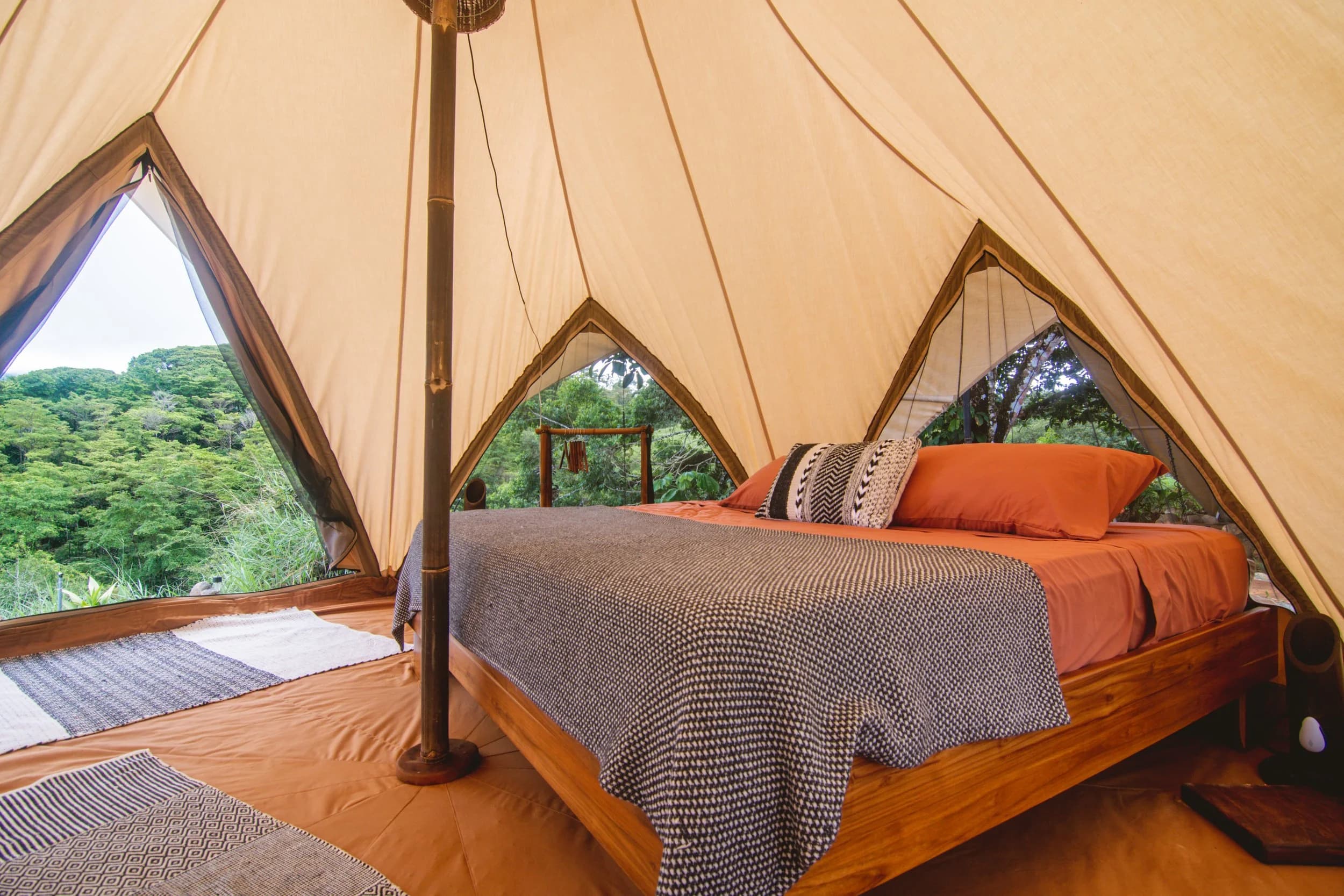 A glamping nest at Holos in the Diamante Valley